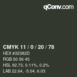 Color code: CMYK 11 / 0 / 20 / 78 | qconv.com