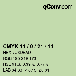 颜色代码: CMYK 11 / 0 / 21 / 14 | qconv.com