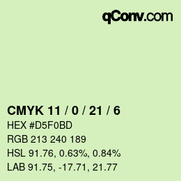 颜色代码: CMYK 11 / 0 / 21 / 6 | qconv.com