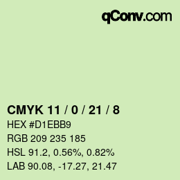 Color code: CMYK 11 / 0 / 21 / 8 | qconv.com