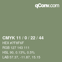 Código de color: CMYK 11 / 0 / 22 / 44 | qconv.com