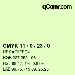 Color code: CMYK 11 / 0 / 23 / 0 | qconv.com