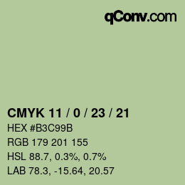 Color code: CMYK 11 / 0 / 23 / 21 | qconv.com