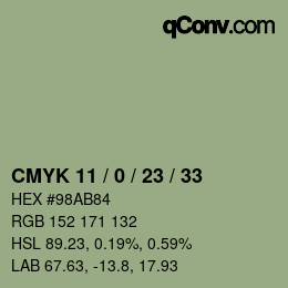 Color code: CMYK 11 / 0 / 23 / 33 | qconv.com