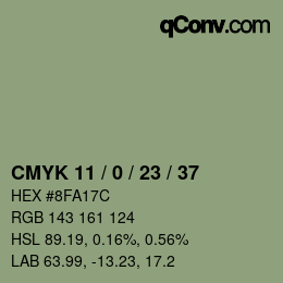 Color code: CMYK 11 / 0 / 23 / 37 | qconv.com