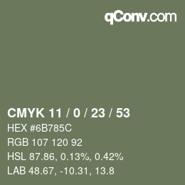Color code: CMYK 11 / 0 / 23 / 53 | qconv.com