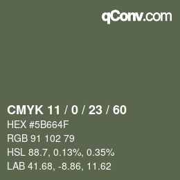 Color code: CMYK 11 / 0 / 23 / 60 | qconv.com