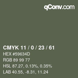 Color code: CMYK 11 / 0 / 23 / 61 | qconv.com