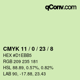 Color code: CMYK 11 / 0 / 23 / 8 | qconv.com
