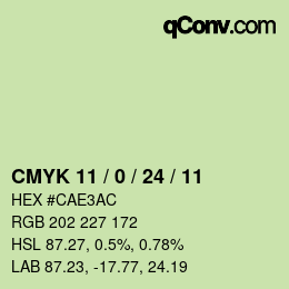 カラーコード: CMYK 11 / 0 / 24 / 11 | qconv.com