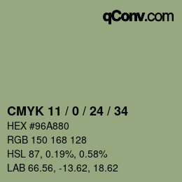 Color code: CMYK 11 / 0 / 24 / 34 | qconv.com