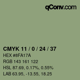 Color code: CMYK 11 / 0 / 24 / 37 | qconv.com