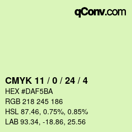 Color code: CMYK 11 / 0 / 24 / 4 | qconv.com