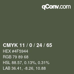 颜色代码: CMYK 11 / 0 / 24 / 65 | qconv.com