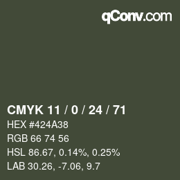 颜色代码: CMYK 11 / 0 / 24 / 71 | qconv.com