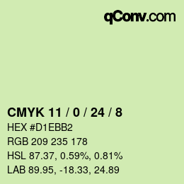 Color code: CMYK 11 / 0 / 24 / 8 | qconv.com