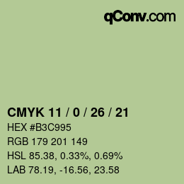 カラーコード: CMYK 11 / 0 / 26 / 21 | qconv.com