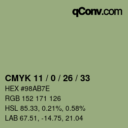 カラーコード: CMYK 11 / 0 / 26 / 33 | qconv.com