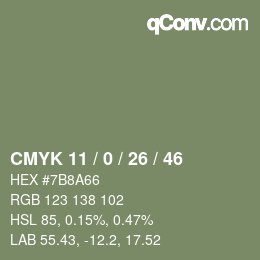 Color code: CMYK 11 / 0 / 26 / 46 | qconv.com