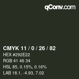 Color code: CMYK 11 / 0 / 26 / 82 | qconv.com