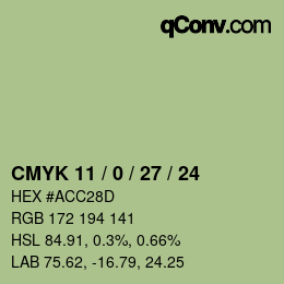カラーコード: CMYK 11 / 0 / 27 / 24 | qconv.com