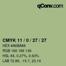 カラーコード: CMYK 11 / 0 / 27 / 27 | qconv.com
