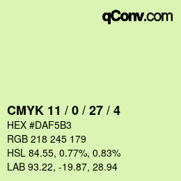 Color code: CMYK 11 / 0 / 27 / 4 | qconv.com