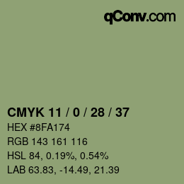 Color code: CMYK 11 / 0 / 28 / 37 | qconv.com