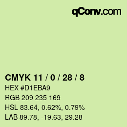 颜色代码: CMYK 11 / 0 / 28 / 8 | qconv.com