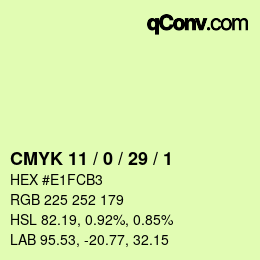 Color code: CMYK 11 / 0 / 29 / 1 | qconv.com