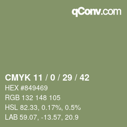 Código de color: CMYK 11 / 0 / 29 / 42 | qconv.com