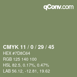 Código de color: CMYK 11 / 0 / 29 / 45 | qconv.com