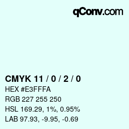 Color code: CMYK 11 / 0 / 2 / 0 | qconv.com