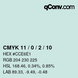 Color code: CMYK 11 / 0 / 2 / 10 | qconv.com