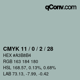 Color code: CMYK 11 / 0 / 2 / 28 | qconv.com