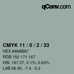 Color code: CMYK 11 / 0 / 2 / 33 | qconv.com