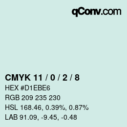 颜色代码: CMYK 11 / 0 / 2 / 8 | qconv.com