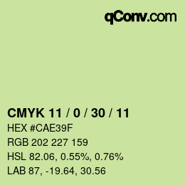 カラーコード: CMYK 11 / 0 / 30 / 11 | qconv.com