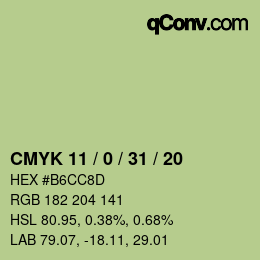 カラーコード: CMYK 11 / 0 / 31 / 20 | qconv.com