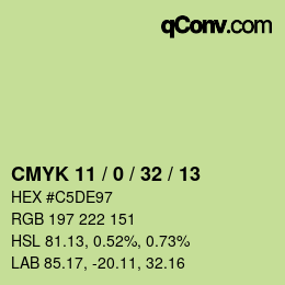 Color code: CMYK 11 / 0 / 32 / 13 | qconv.com