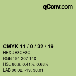 カラーコード: CMYK 11 / 0 / 32 / 19 | qconv.com