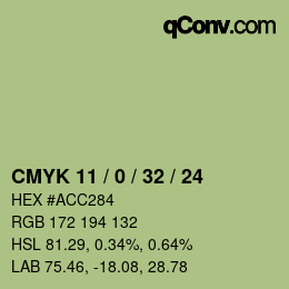 Color code: CMYK 11 / 0 / 32 / 24 | qconv.com