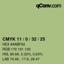 Código de color: CMYK 11 / 0 / 32 / 25 | qconv.com