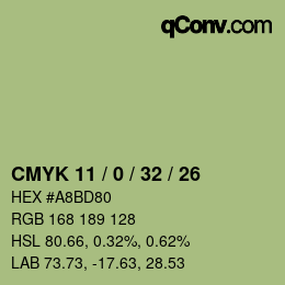 Color code: CMYK 11 / 0 / 32 / 26 | qconv.com