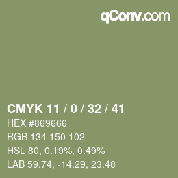 Color code: CMYK 11 / 0 / 32 / 41 | qconv.com