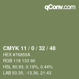 Color code: CMYK 11 / 0 / 32 / 48 | qconv.com