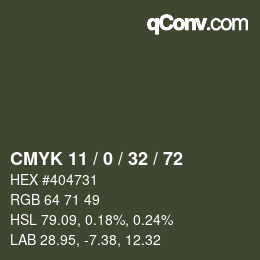 Color code: CMYK 11 / 0 / 32 / 72 | qconv.com