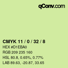 カラーコード: CMYK 11 / 0 / 32 / 8 | qconv.com