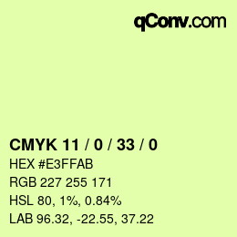 Color code: CMYK 11 / 0 / 33 / 0 | qconv.com