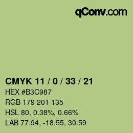 Color code: CMYK 11 / 0 / 33 / 21 | qconv.com